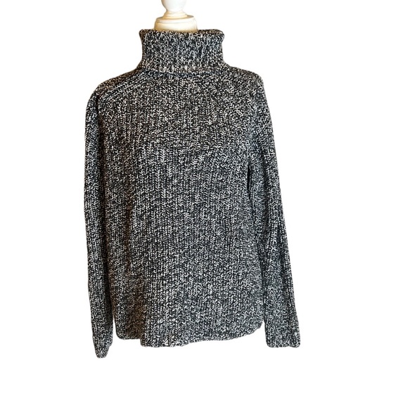 Goodthreads Sweaters - Goodthreads Gray Cotton Shaker Stitch Turtleneck Sweater
